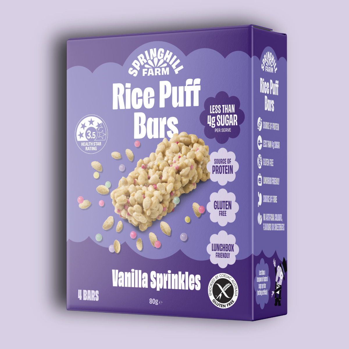 Rice Puff Lunchbox Snack Bar Vanilla (4 Pack)